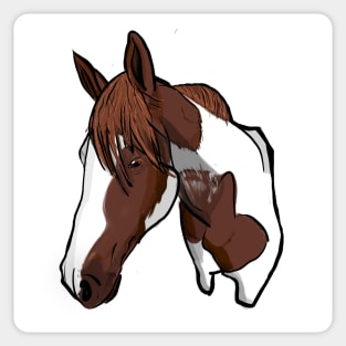 brown white horse Sticker